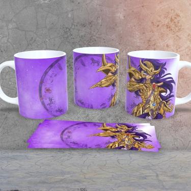 Imagem de Caneca de Porcelana Cavaleiros do Zodíaco Estampa 8 para Bebidas 325ML com Uso em Micro...