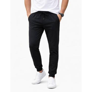 Imagem de Calça Masculina Tactel Bolsos Com Zíper Red Nose Básica, Preto, G