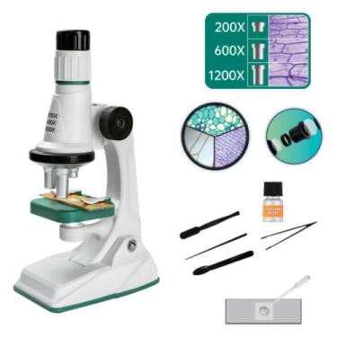 Imagem de Microscópio Infantil com Luz LED 1200x Polibrinq  Kit Ciência com Lâmi