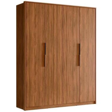 Imagem de Guarda Roupa Casal 4 Portas Atore Nogueira Touch - INCORPLAC MÓVEIS