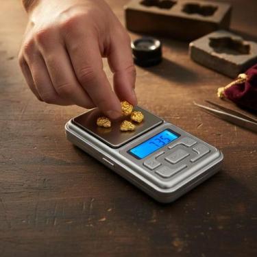 Imagem de Balança Precisão 0,1g Digital 500g Mini Bolso MH-500 Portátil Joias Ou