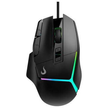 Imagem de Mouse Gamer Rise Mode Laser Pro Black RGB, 16000 DPI, 10 Botões, Preto