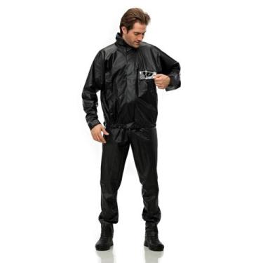 Imagem de Capa de Chuva Motoqueiro Tamanho GG Pantaneiro, Masculino, PVC Preto