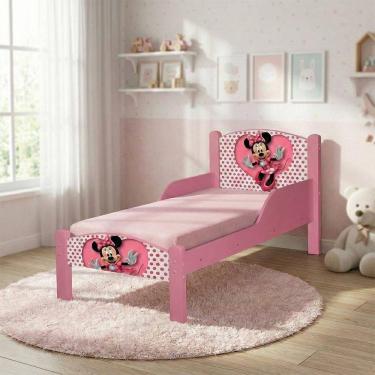 Imagem de Mini Cama Para Criança Com Colchão Inclusa E Estrutura Em Madeira - Minnie Rosa