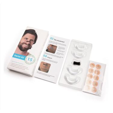 Imagem de Dilatador Nasal OEM Esporte Sono Starter Kit para Melhorar Respiração com Tiras Magnéticas Branco e Preto