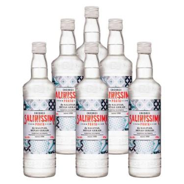 Imagem de Cachaça Saliníssima Prata Garrafa 670ml 6 Unidades