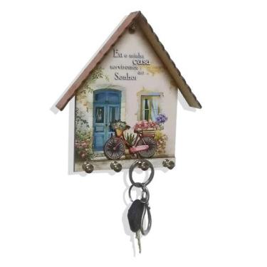 Imagem de Porta Chaves - Casa "Eu e minha casa servimos ao Senhor" - Coruja Dese