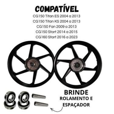 Imagem de Jogo de roda liga leve rodão cg150 cg 160 start fan titan es ks 2004 a