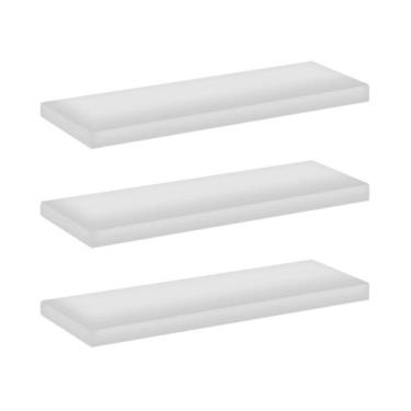 Imagem de Kit 3 Prateleiras 20X40 MDF MARITIMO Branco Maior Resistencia a Umidad