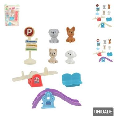 Imagem de Brinquedo pet cachorros com banheira e casinha + acessórios - ARK TOYS