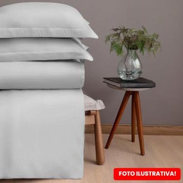 Imagem de Kit Capa para Edredom Solteiro King 300 fios - Naturalle, PRATA
