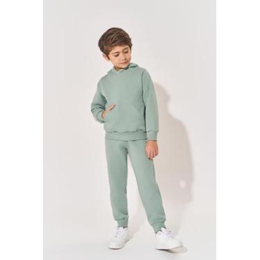 Imagem de Blusão Moletom Bolso Canguru Infantil Menino Verde Divertto, Verde, 3