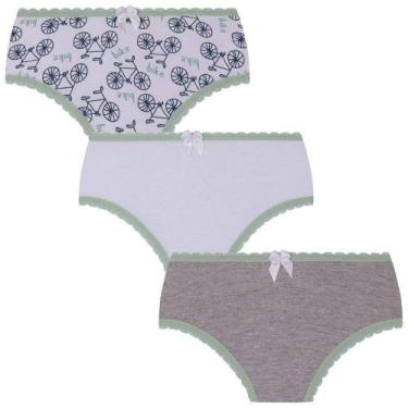 Imagem de Calcinha Infantil Feminina Lupo Lobinha Kit 3 Peças Verde, PP