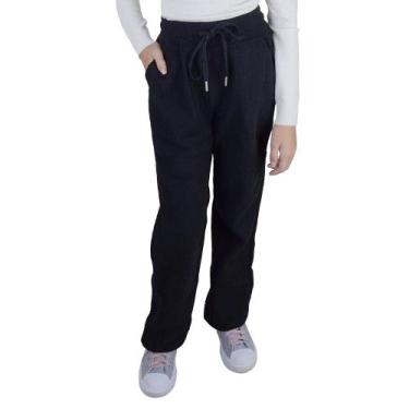 Imagem de Calça Infantil Menina Pixe Love Peluciada Preta - 850013, 14, Preto