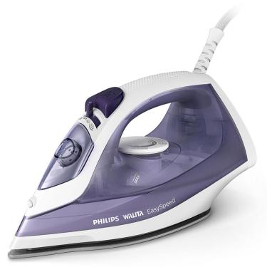 Imagem de Ferro a Vapor Philips Walita Easyspeed GC1752 Base Cerâmica Branco com Roxo 220V