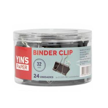 Imagem de Prendedor de Papel Binder Clips 32MM - 24 Peças - Yins Paper
