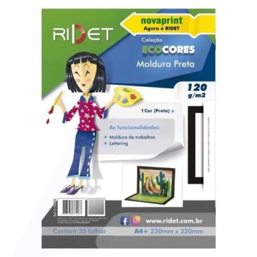 Imagem de Bloco Moldura Preta A4+ 120 Gramas c/ 35 Folhas - Eco Cores - Ridet