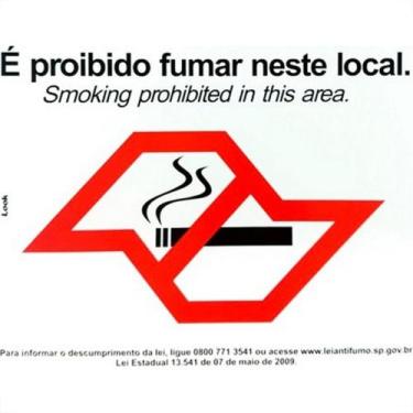 Imagem de Placa Look 20X25Cm (Proibido Fumar Conforme Lei) - Kit C/5 Pecas