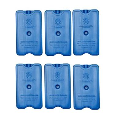 Imagem de Placa Gelo-x Gel Reutilizável 500ml Kit C/ 6 Unid 17x10x3cm Cor Azul -