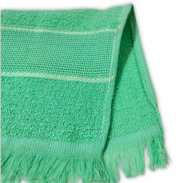 Imagem de Kit com 10 Toalhas de Mão Toalha Social 100% Algodão 260g-m2 Macia e Absorvente Verde OEM