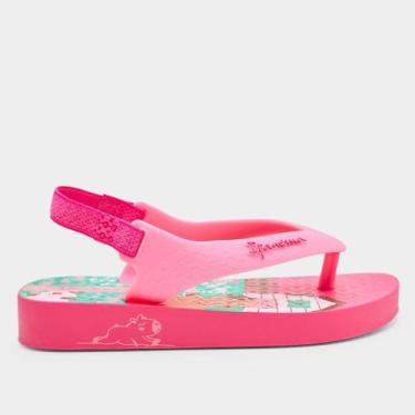 Imagem de Chinelo Bebê Grendene Flamingos Feminino, Rosa, Branco, 19