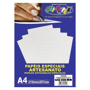 Imagem de Papel Vergê Texturizado 180g A4 Branco para Jato de Tinta ou Laser Off