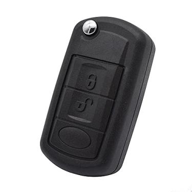 Imagem de YJADHU Estojo para chave remota para carro, adequado para Land Rover Range Rover Sport LR3 Discovery Evoque Estojo de substituição com 2 botões 2005-2010