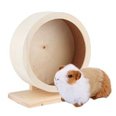Imagem de Brinquedo de corrida para hamster, roda de exercício de madeira para hamster, roda de corrida de hamster, brinquedos de mastigar de madeira, brinquedo de ninho para gerbos, chinchilas, ouriços outros pequenos animais (M)