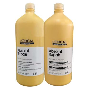 Imagem de Kit loreal absolut repair gold shampoo 1500ML + CONDICIONADOR 1500ML