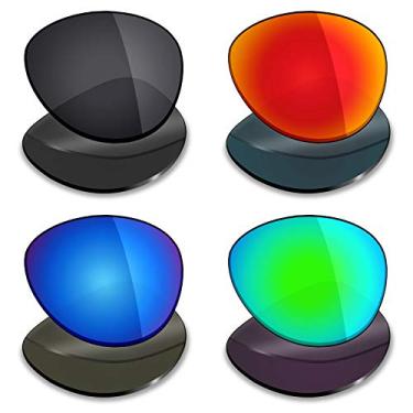 Imagem de Lentes de substituição polarizadas para óculos de sol Oakley Elmont M da Mryok - Preto discreto/vermelho fogo/azul gelo/verde esmeralda