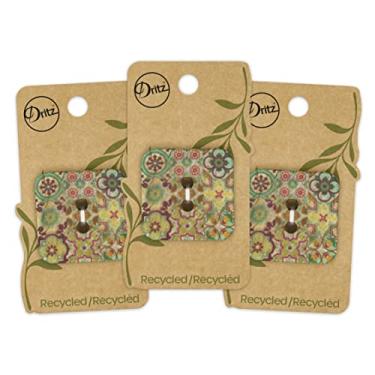Imagem de Dritz Square Print 35mm, 3 pc Sustainable Coconut Buttons, (1-3/8"), Medium Green 3
