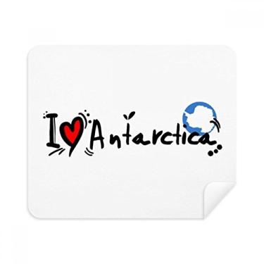 Imagem de I Love Antártica Bandeira de Palavras Amor Ilustração Coração Pano de Limpeza Limpador de Tela 2 Peças Tecido de Camurça