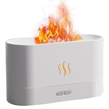 Imagem de TYGEUJIU Umidificador 180ML USB com Desligamento Automático e Difusor de Aroma, Lâmpada de Chama, Atomizador Ultrassônico, Preto