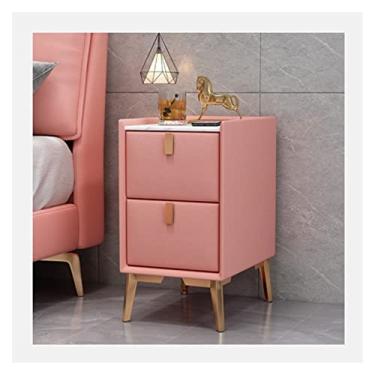 Imagem de TOMYEUS Mesas Laterais de Cama Moderna Mesa de Cabeceira Simples Estilo Nórdico Mini Quarto Mesa de Cabeceira Ardósia Armário de Armazenamento de Madeira para Sala de Estar Sofá Mesas de Cabeceira para Quarto (Cor: B)