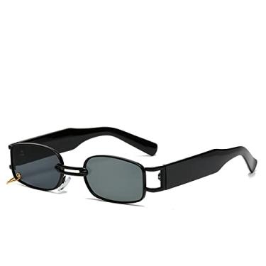 Imagem de Óculos de Sol Vintage Quadrado Preto Feminino Luxo Pequeno Retângulo Óculos de Sol Masculino Feminino Gradiente Claro Espelho Óculos De Sol, C3, Quadrado