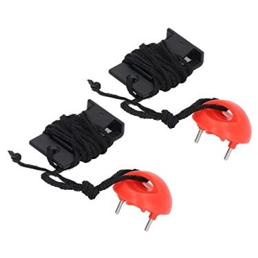 Imagem de 2 peças chave de segurança universal esteira esteira interruptor de segurança magnético trava interruptor de parada de emergência para exercício Equipamento de fitness combinado