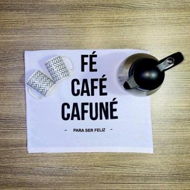 Imagem de Pano De Prato Sacaria Premium(Pé De Galinha) -  Fé, Café, Cafuné Para