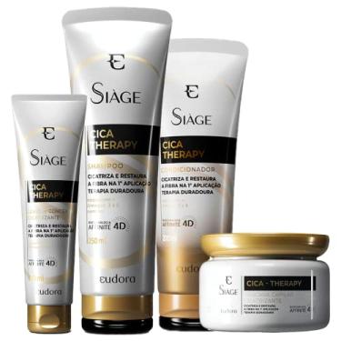 Imagem de Kit Eudora Siàge Cica-Therapy Shampoo Condicionador Máscara Leave-in