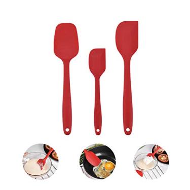 Imagem de Cake Scraper Set Silicone Scraper Cooking Salad Stirring Cake Making Baking Tools Set of 3 Baking Beginners and Cake Lovers