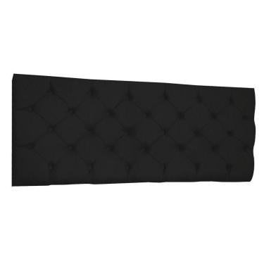 Imagem de Cabeceira Painel Capitonê Solteiro 0,90m Jade Suede Preto