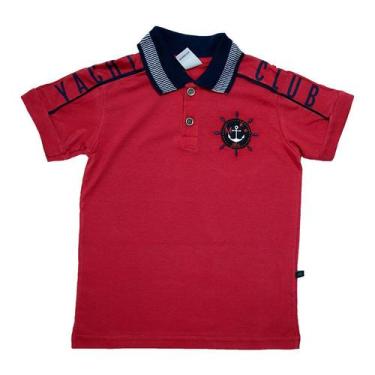 Imagem de Camiseta Infantil Gola Polo Club Vermelho - Minore