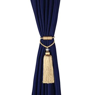 Imagem de peça borlas de cortina penduradas bola de ouro para decoração de casa ímã fivela corda de retenção acessórios para cortina, ouro, 2 peças