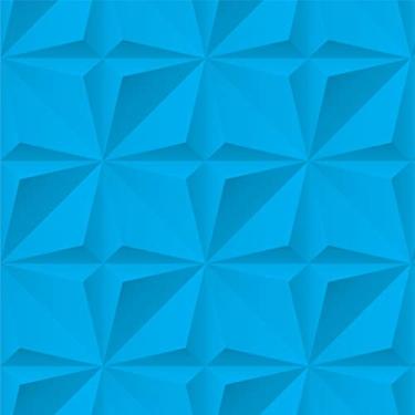 Imagem de Papel de Parede Adesivo Geométrico Efeito Gesso 3D Rolo 1m Diversas Cores Geométrico 3D:Azul Céu