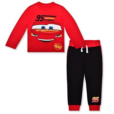 Imagem de Disney Cars Boys’ Long Sleeve Shirt and Jogger Pants Set for Toddler and Little Kids