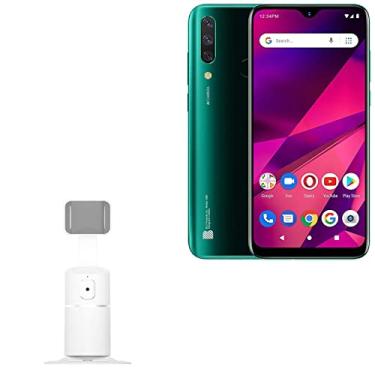 Imagem de Suporte e suporte BoxWave compatível com BLU G80 (suporte e montagem da BoxWave) - Suporte de selfie PivotTrack360, suporte de pivô de rastreamento facial para BLU G80 - branco inverno