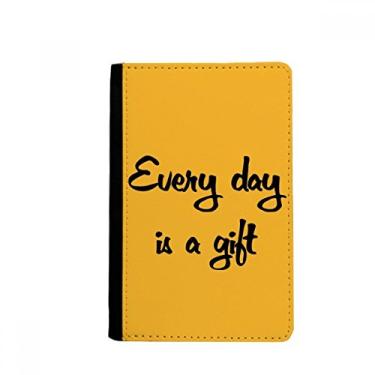 Imagem de Every Day Is A Gift Inspirador Porta Passaporte Notecase Burse Carteira Carteira Carteira Cartão, Multicolor