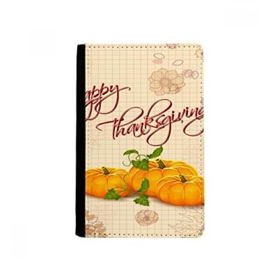 Imagem de Pumkin Feliz Dia de Ação de Graças Padrão Porta Passaporte Notecase Burse Capa Carteira Cartão Bolsa, Multicolor