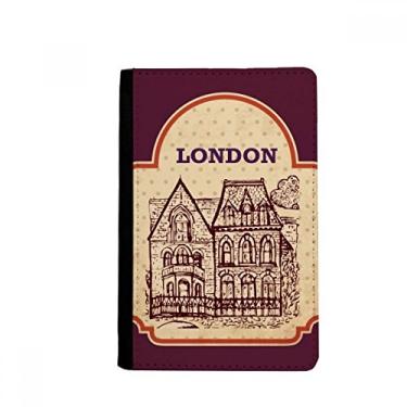 Imagem de Building Sketch UK London Stamp Passport Holder Notecase Burse Wallet Cover Card Purse, Multicolor