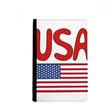Imagem de Porta-passaporte padrão vermelho bandeira nacional americana notecase burse carteira capa porta-cartão, Multicolor