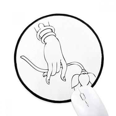 Imagem de DIYthinker Cultura religião alfândega lótus padrão mão mouse pad desktop escritório tapete redondo para computador